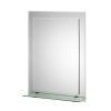 Rectangular Hang N Lock Bathroom Mirror with Shelf 500 x 700mm - Croydex