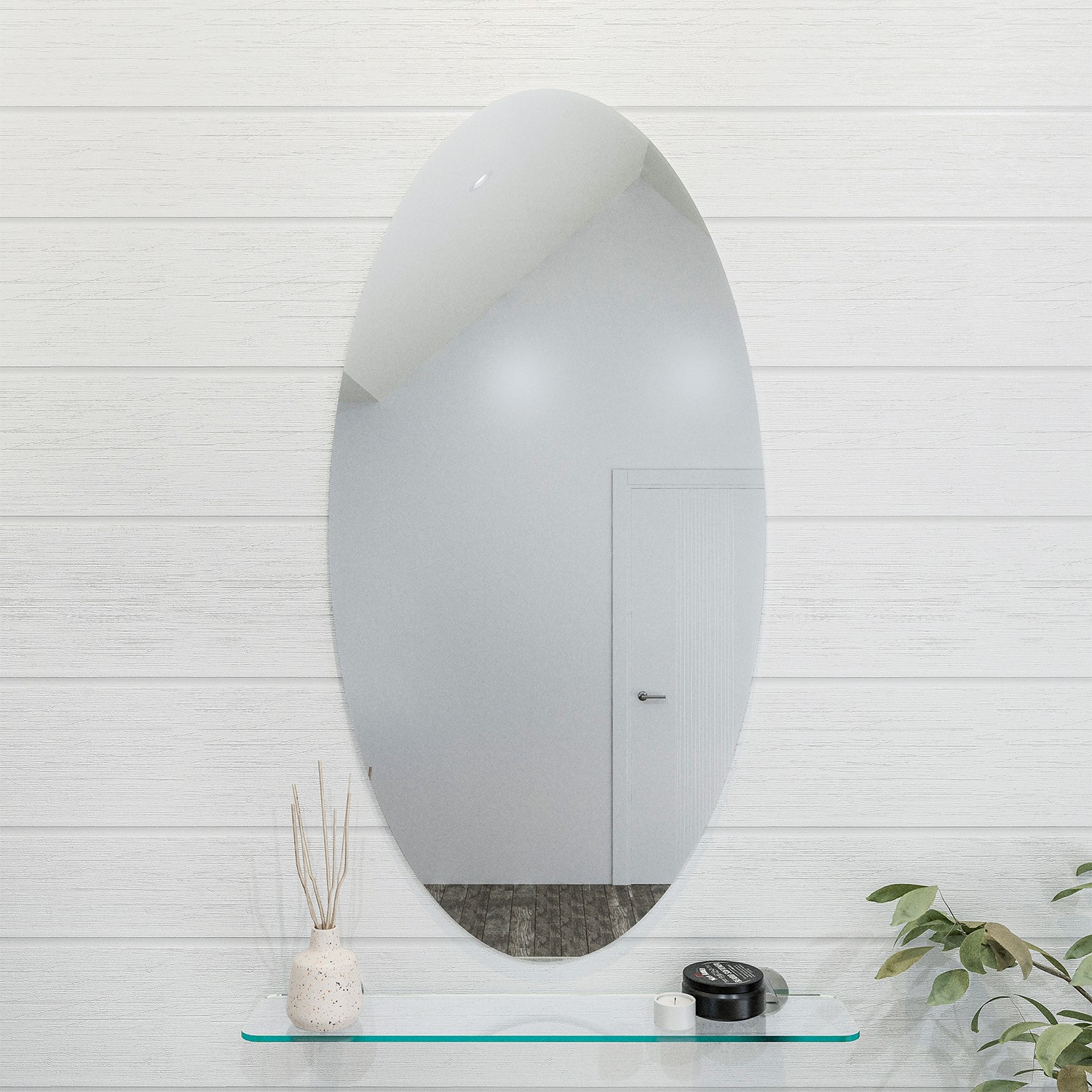 Oval Hang N Lock Bathroom Mirror 450 x 900mm - Croydex