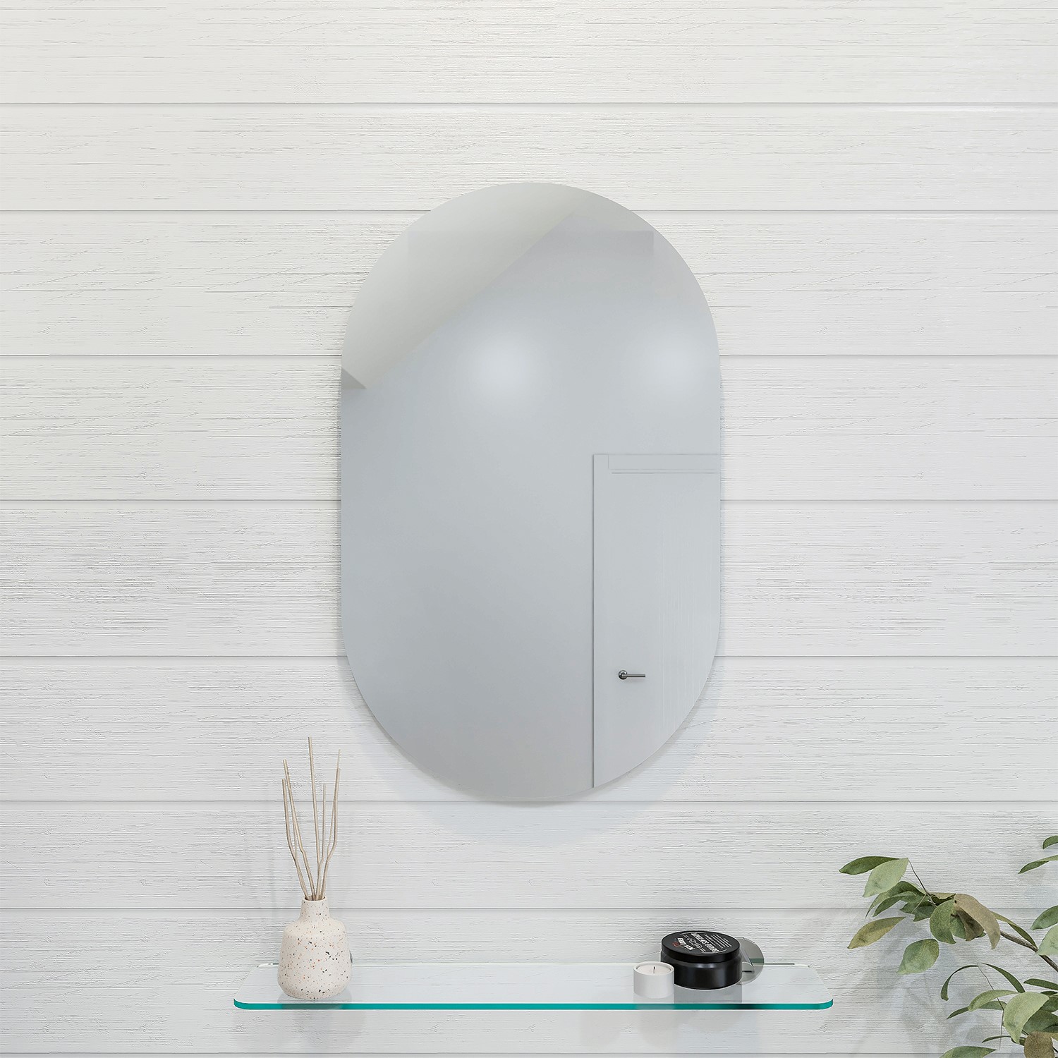 Oval Hang N Lock Bathroom Mirror 400 x 650mm - Croydex