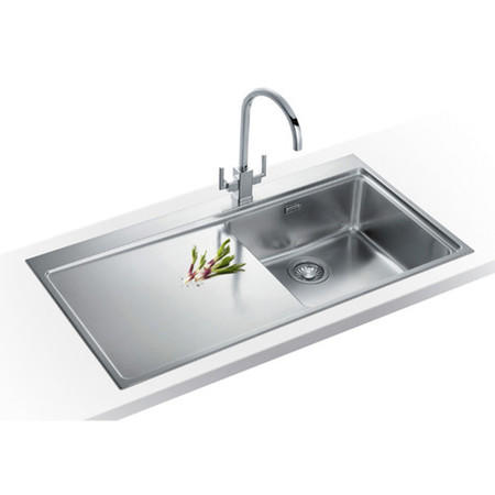 Franke MMX611LDP Mythos Single Bowl SilkSteel Sink and Tap Designer Pack - LHD
