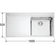 Franke MMX611LDP Mythos Single Bowl SilkSteel Sink and Tap Designer Pack - LHD