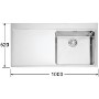 Franke MMX611LDP Mythos Single Bowl SilkSteel Sink and Tap Designer Pack - LHD