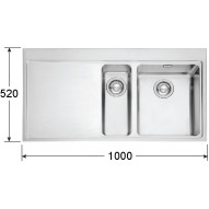 Franke MMX651L Mythos 1.5 Bowl SilkSteel Sink with Left Hand Drainer