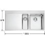 Franke MMX651L Mythos 1.5 Bowl SilkSteel Sink with Left Hand Drainer