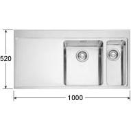 Franke MMX661R Mythos 1.5 Bowl SilkSteel Sink with Right Hand Drainer