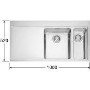 Franke MMX661R Mythos 1.5 Bowl SilkSteel Sink with Right Hand Drainer