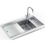 Franke MMX661L Mythos 1.5 Bowl SilkSteel Sink with Left Hand Drainer