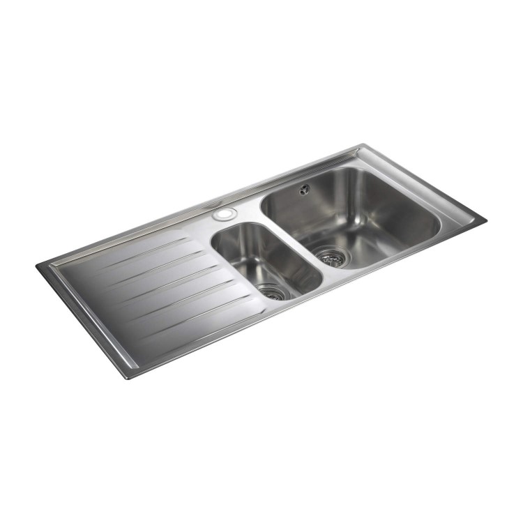 Rangemaster MN10102L Manhattan 1010x515 1.5 Bowl LHD Stainless Steel Sink