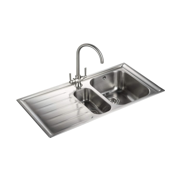 Rangemaster MN10102L Manhattan 1010x515 1.5 Bowl LHD Stainless Steel Sink