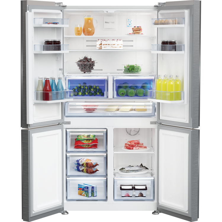 Beko 572 Litre 4 Door American Fridge Freezer - Stainless Steel