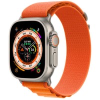 Apple Watch Ultra GPS + Cellular 49mm Titanium Case with Orange Alpine Loop - Small