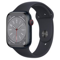 Apple Watch Series 8 GPS + Cellular 45mm Midnight Aluminium Case with Midnight Sport Band - Regular