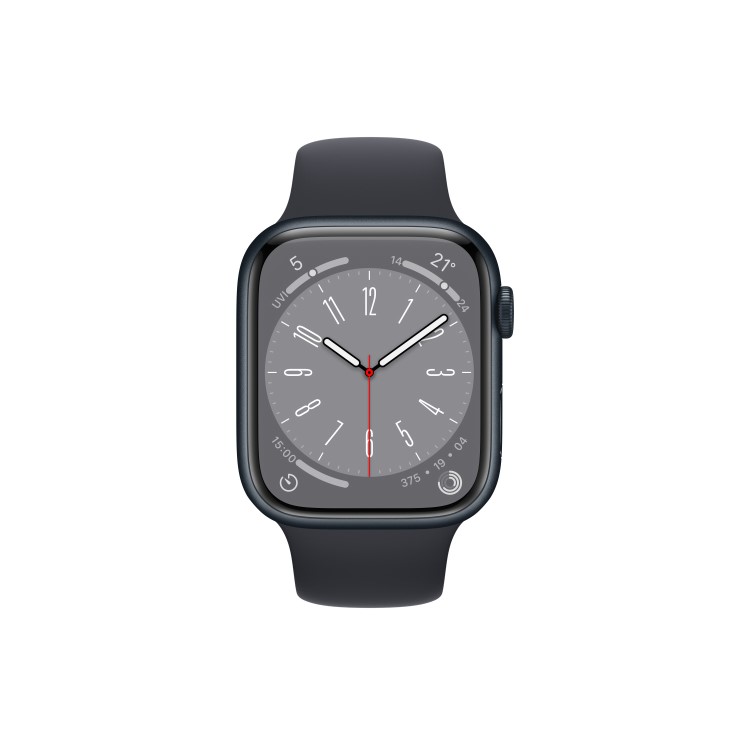Apple Watch Series 8 GPS + Cellular 45mm Midnight Aluminium Case with Midnight Sport Band - Regular