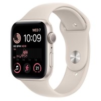 Refurbished Apple Watch SE 2022 GPS 44mm Starlight Aluminium Case with Starlight Sport Band - Regular