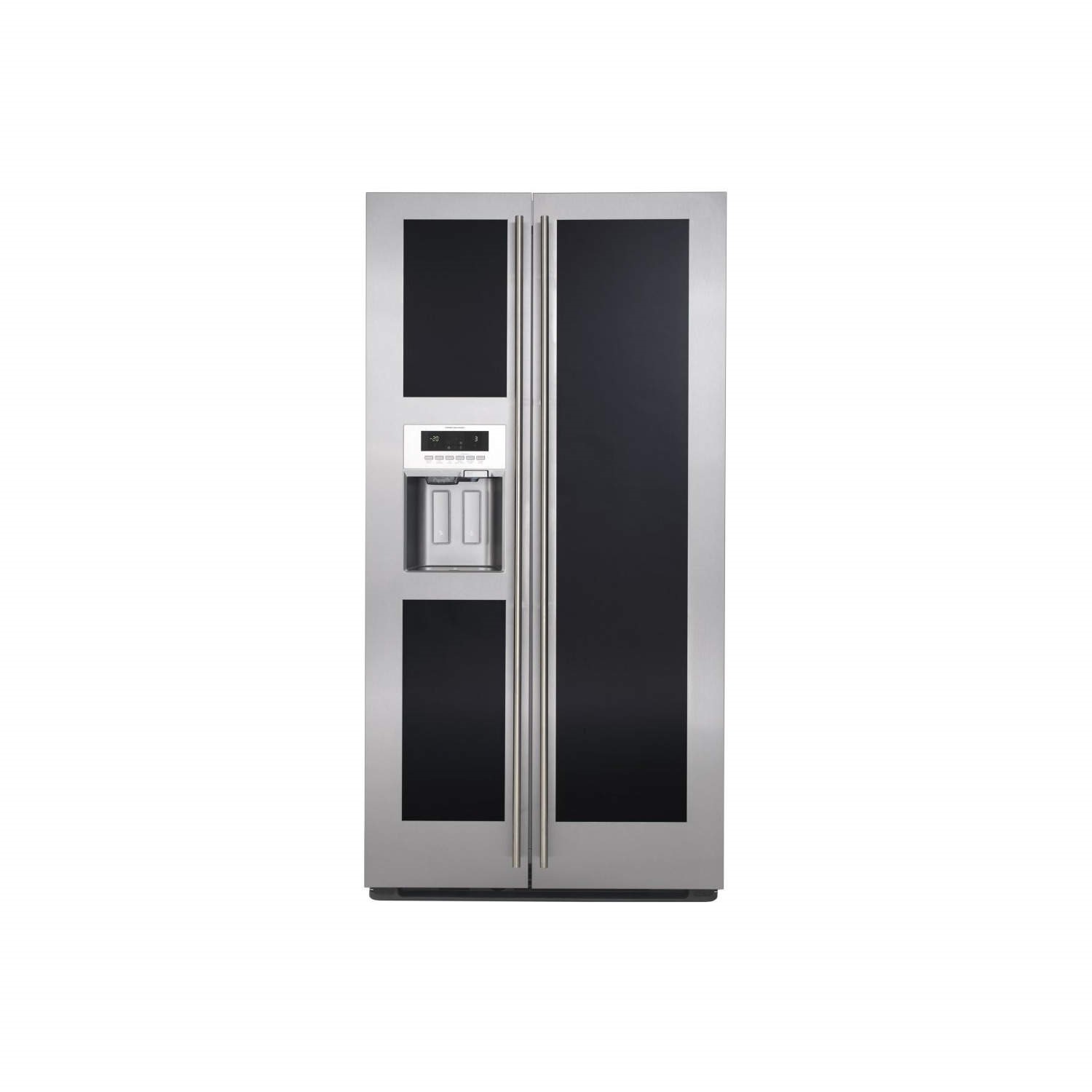 Maytag MNN20DCGI7 1 Premium American Fridge Freezer with Ice and Water Dispenser and Black Glass Doo