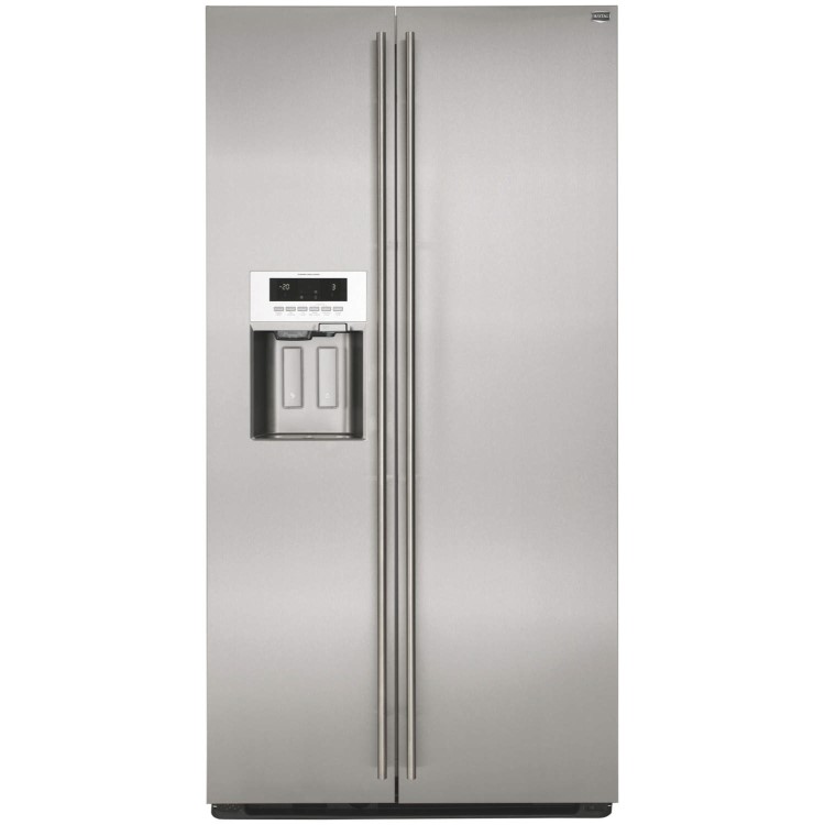 GRADE A3 - Heavy cosmetic damage - Maytag MNN20FCSI7/1 Premium American Fridge Freezer with Ice And Water Dispenser in Stainless Steel