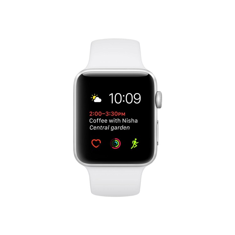 Apple Watch Series 1 42MM Silver Aluminium Case White Sport Band