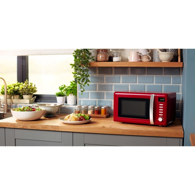 Beko 20L Retro Solo Microwave - Red