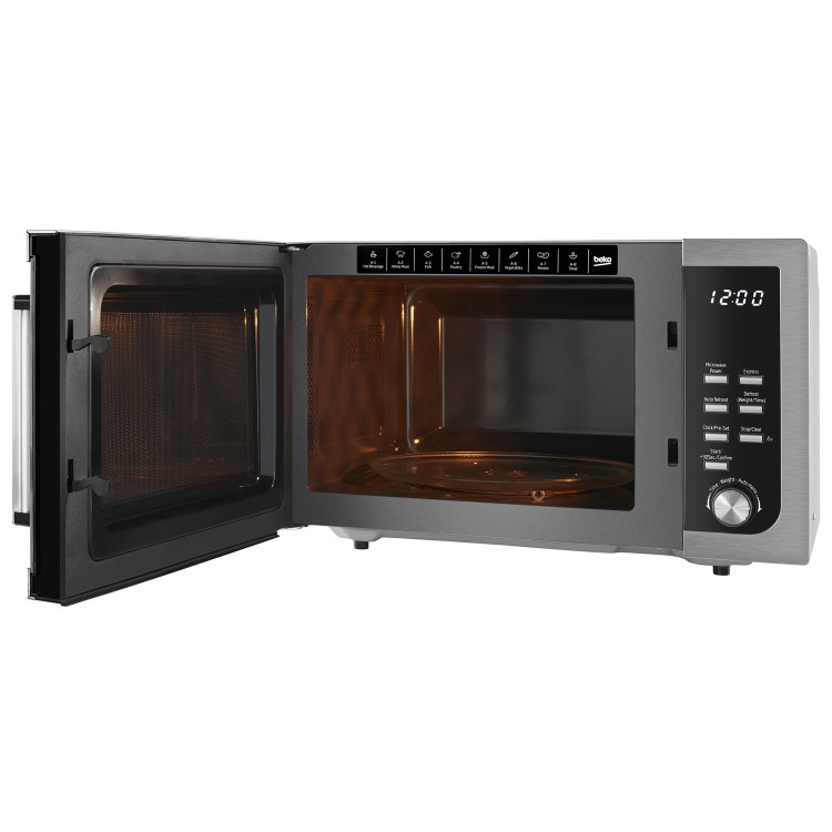 GRADE A1 - Beko MOF23110X 800W 23L Freestanding Microwave Oven - Stainless Steel