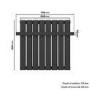 Black Horizontal Single Panel Radiator with Heated Towel Bar 600 x 604mm - Mojave