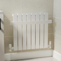 GRADE A2 - White Horizontal Single Panel Radiator with Heated Towel Bar 600 x 604mm - Mojave GRADE A2 - White Horizontal Single Panel Radiator with Heated Towel Bar 600 x 604mm - Mojave