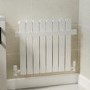 White Horizontal Single Panel Radiator with Heated Towel Bar 600 x 604mm - Mojave