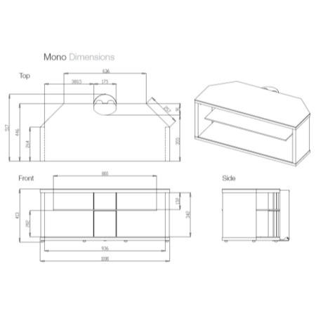 Off The Wall Mono 1000 Walnut TV Cabinet - Up to 55 Inch