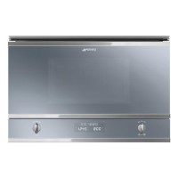 Refurbished Smeg Cucina 22L 850W Built-in Microwave with Grill - Silver Glass Refurbished Smeg Cucina 22L 850W Built-in Microwave with Grill - Silver Glass
