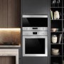 Refurbished Smeg Cucina MP422X1 Built In 22L with Grill 850W Microwave Stainless Steel
