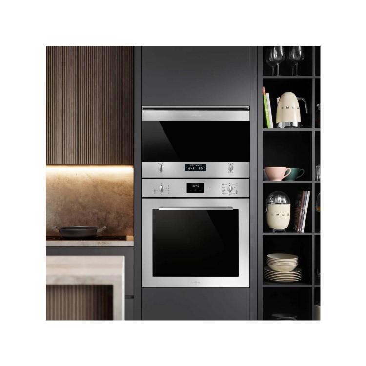 Refurbished Smeg Cucina MP422X1 Built In 22L with Grill 850W Microwave Stainless Steel