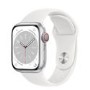 Apple Watch Series 8 GPS + Cellular 45mm Silver Aluminium Case with White Sport Band - Regular