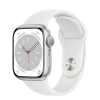 Apple Watch Series 8 GPS 41mm Silver Aluminium Case with White Sport Band - Regular