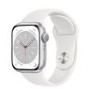 Apple Watch Series 8 GPS 41mm Silver Aluminium Case with White Sport Band - Regular