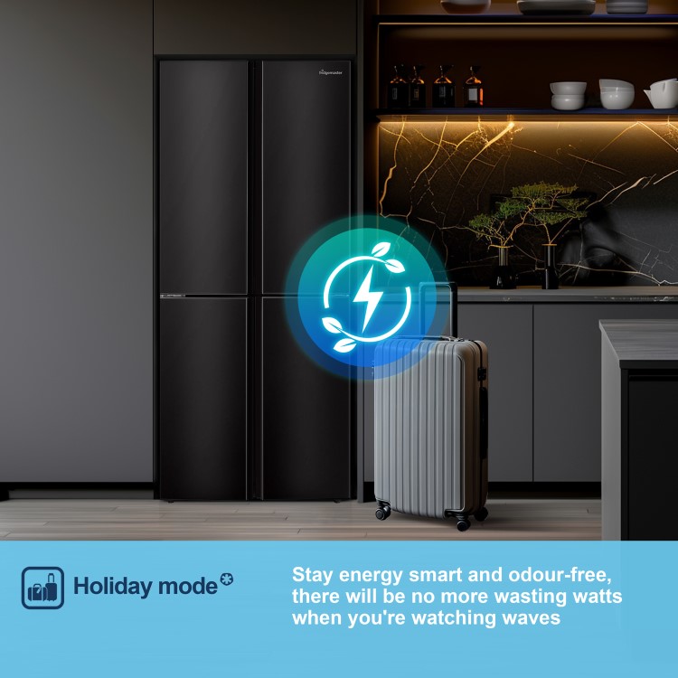 Fridgemaster 427 Litre Four Door American Fridge Freezer - Black