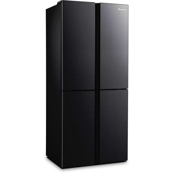 Fridgemaster MQ79394FFB Four Door American Fridge Freezer Black