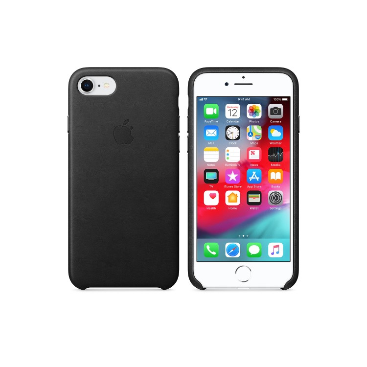 Apple iPhone 7/8 Leather Case - Black