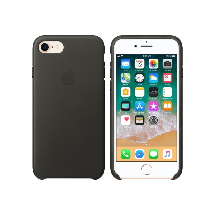 Apple iPhone 8 / 7 Leather Case - Charcoal Gray