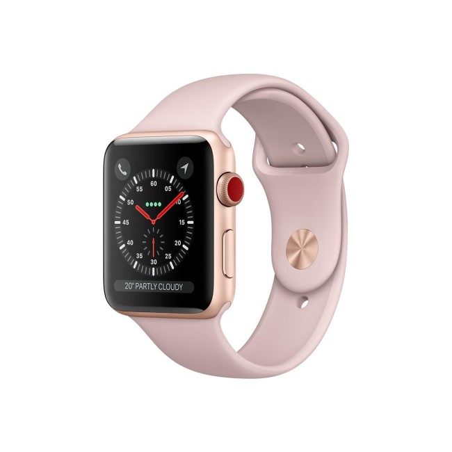 Apple Watch Sport Series 3 GPS + Cellular 42mm Gold Aluminium Case with Pink Sand Sport Band