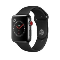 Apple Watch Series 3 GPS + Cell 42mm Space Black Stainless Steel Case with Black Sport Band 