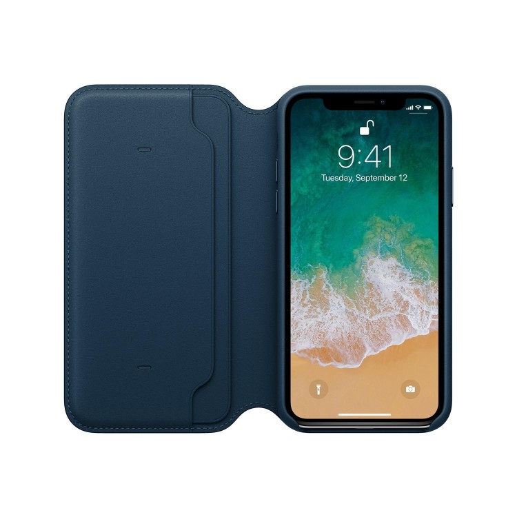 Apple iPhone X Leather Folio - Cosmos Blue