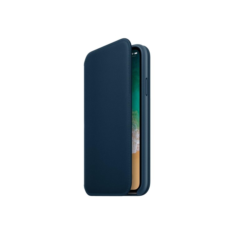 Apple iPhone X Leather Folio - Cosmos Blue