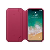 Apple iPhone X Leather Folio - Berry