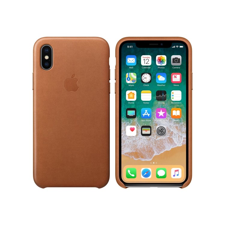 Apple iPhone X Leather Case - Saddle Brown