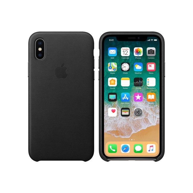 Apple iPhone X Leather Case - Black