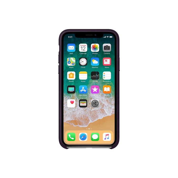 Apple iPhone X Leather Case - Dark Aubergine