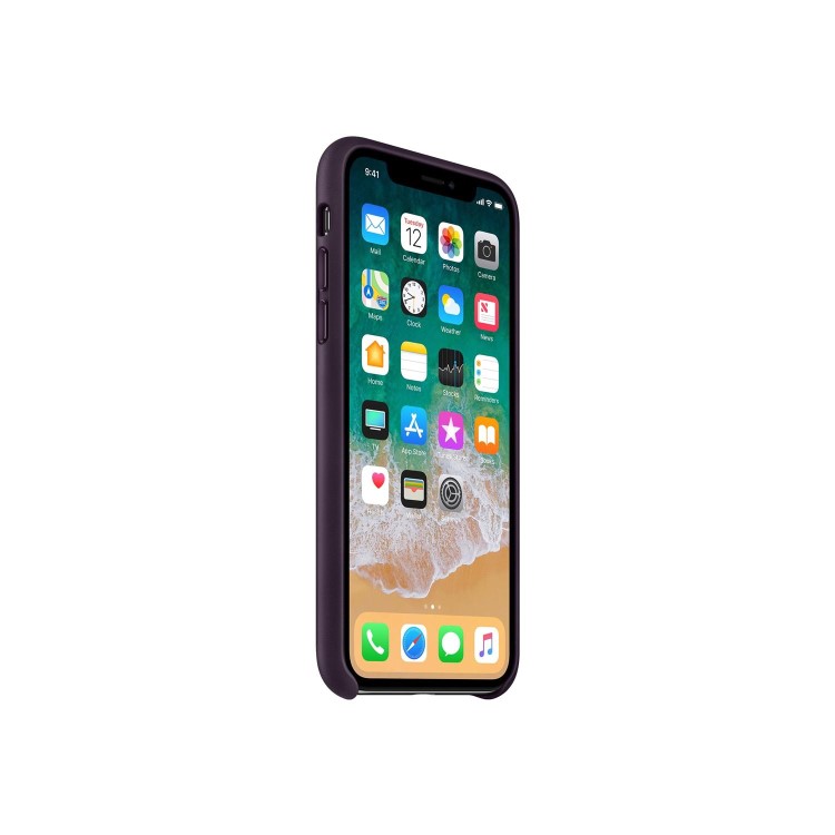 Apple iPhone X Leather Case - Dark Aubergine
