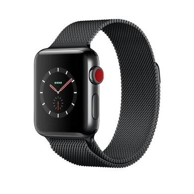 Apple Watch Series 3 GPS + Cell 38mm Space Black Stainless Steel Case with Space Black Milanese Loop