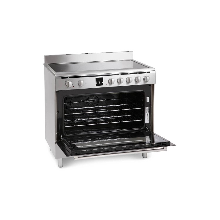 GRADE A2 - Montpellier MR90CEMX 90cm Electric Single Oven Range Cooker With Ceramic Hob - Stainless Steel