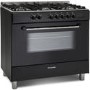 GRADE A3 - Montpellier MR91DFMK 90cm Single Cavity Dual Fuel Range Cooker - Black