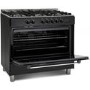 GRADE A3 - Montpellier MR91DFMK 90cm Single Cavity Dual Fuel Range Cooker - Black